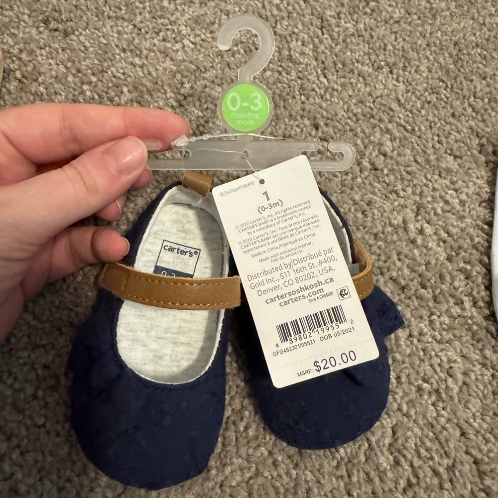 Carter's Navy Baby Shoes